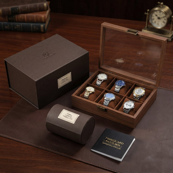 6-Slot Watch Box/Case US Wood Gift Set Kit