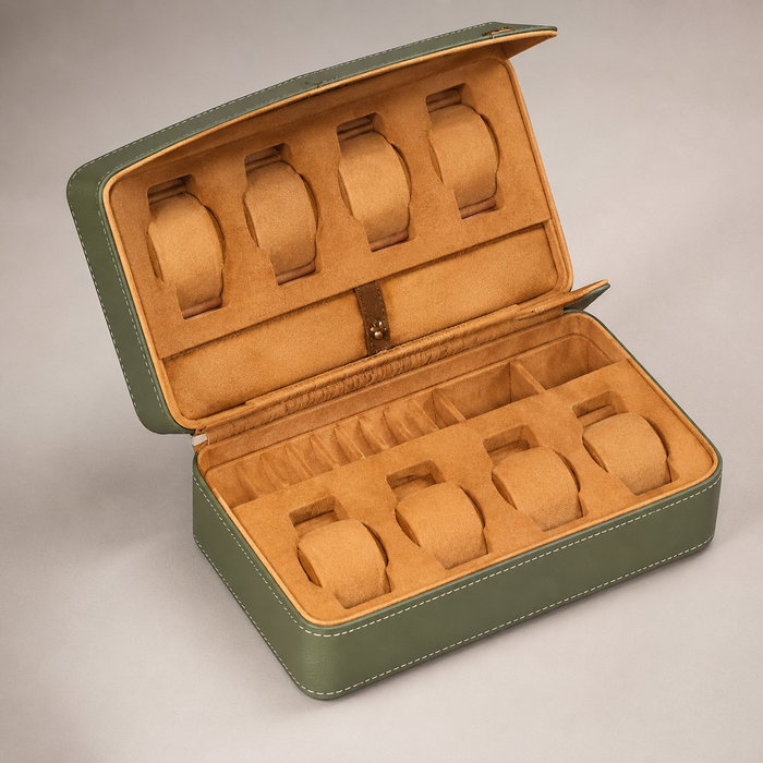 Premium 8 Watch Travel Case Storage Organizer – Tough Portable Protection for Watches & Sunglasses