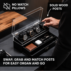 4-Slot Watch Case US EDC Tray with Drawer