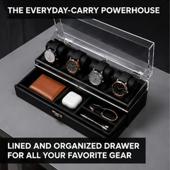 4-Slot Watch Case US EDC Tray with Drawer