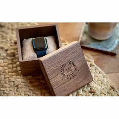1 slot personalized walnut watch box with monogram