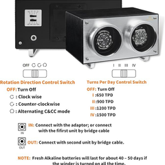 2-Slot Automatic Watch Winder Watch Box US Aluminum Glass Lid