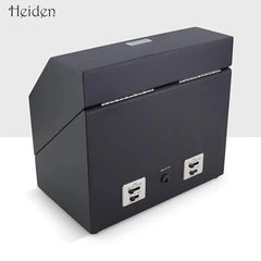 2-Slot Automatic Watch Winder Watch Box US Black Wood Glass Lid