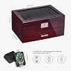 12-Slot Watch Box US Mahogany Wood Glass Lid Drawer