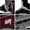 12-Slot Watch Box US Mahogany Wood Glass Lid Drawer