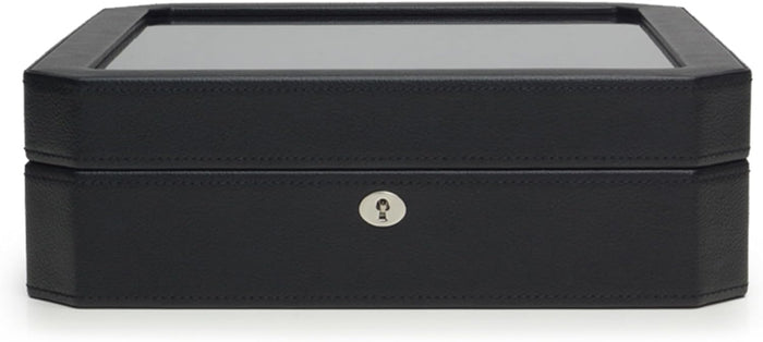 15-Piece Watch Box – Black Vegan Leather 15-Compartment Storage Case