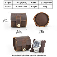 Watch Roll - Vintage Leather Travel Case & Timepiece Pouch