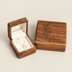 Personalized walnut necklace box 4