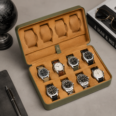 Premium 8 Watch Travel Case Storage Organizer – Tough Portable Protection for Watches & Sunglasses