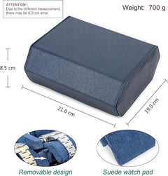 6-Slot Watch Box US Blue Leather Travel Case