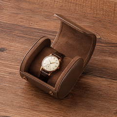 Premium Luxury Leather Watch Roll Organizer – Multi-Slot Travel Case with Removable Pillows