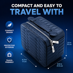 4-Slot Watch Box US Blue Quilted Leather Travel Case