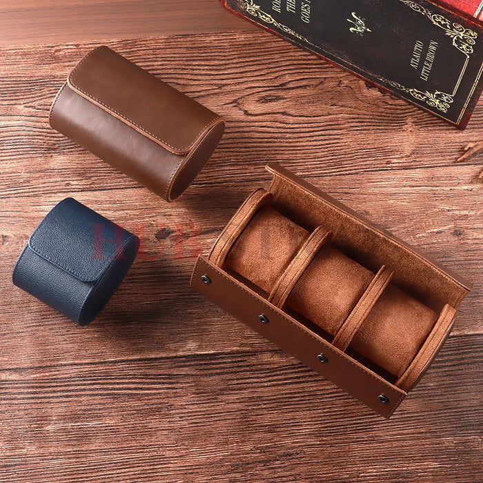 Premium 3 Watch Roll Storage & Organizer – Travel Case with Innovative Removable Pillows