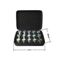 Travel Watch Box US Black Hard Shell Zipper Case