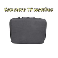 Travel Watch Box US Black Hard Shell Zipper Case