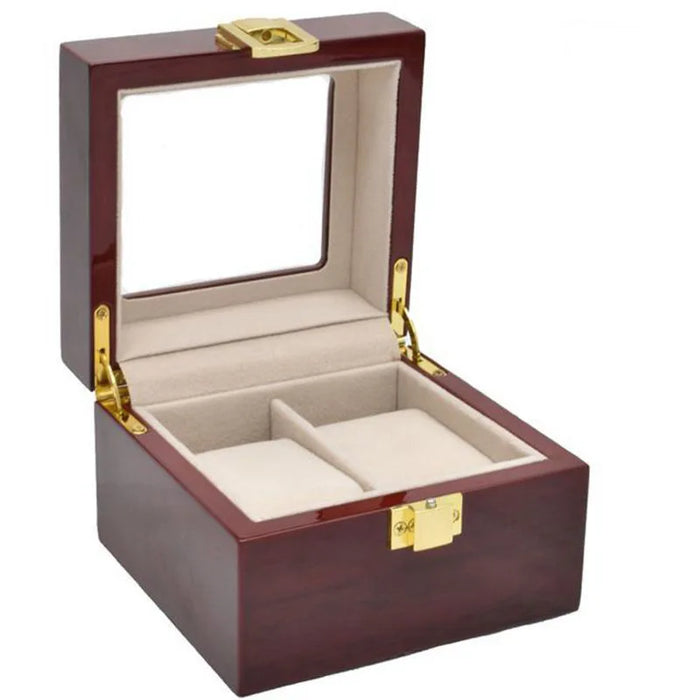 Multi-Slot Wood Watch Box, Glass Lid, Chinese-Style Design (2 or 12 Slots)