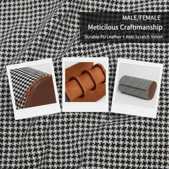 Watch Storage Case - Houndstooth Travel Watch Roll & Organizer