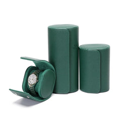 Premium Green Luxury Watch Roll – Genuine Leather Travel Storage Case for Fine Timepieces