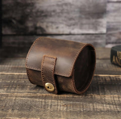 Watch Roll - Vintage Leather Travel Case & Timepiece Pouch