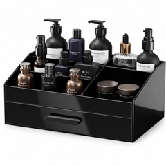 Premium Watch Box Bundle with Cologne Organizer – 6 Slot Men's Storage Case & Drawer