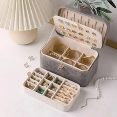 Watch Box US Compact Leather Jewelry Organizer - Gray