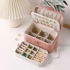 Watch Box US Compact Leather Jewelry Organizer - Pink