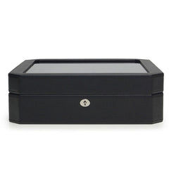 15-Piece Watch Box – Black Vegan Leather 15-Compartment Storage Case