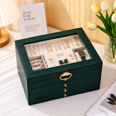 Watch Box/Case US Multi-Tier Leather Jewelry Organizer