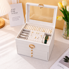 Watch Box/Case US Multi-Tier Leather Jewelry Organizer