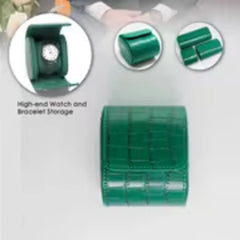 Watch Roll Travel Case - Crocodile Pattern Leather Timepiece Organizer