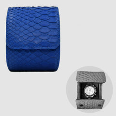 Watch Roll Travel Case - Crocodile Pattern Leather Timepiece Organizer