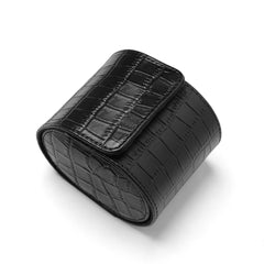 Watch Roll Travel Case - Crocodile Pattern Leather Timepiece Organizer