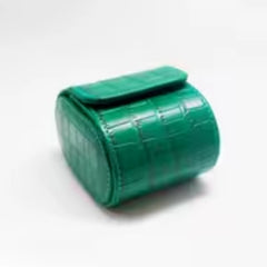 Watch Roll Travel Case - Crocodile Pattern Leather Timepiece Organizer