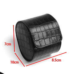 Watch Roll Travel Case - Crocodile Pattern Leather Timepiece Organizer