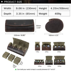 Premium Vintage Genuine Leather Watch Roll – Multi-Slot Travel Organizer & Display Case