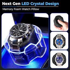 1-Slot Automatic Watch Winder Watch Box US Carbon Fiber Glass Lid
