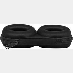 Black double watch travel case partly unzipped