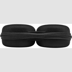 Black hard shell watch travel case closed, front view