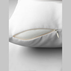 Close-up of hidden zip on white watch print throw pillow