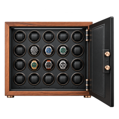 Watch Box US Walnut Wood Fingerprint Safe Lid