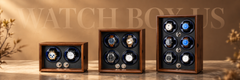Multi-Slot Automatic Watch Winder Watch Box US Walnut Wood Glass Lid