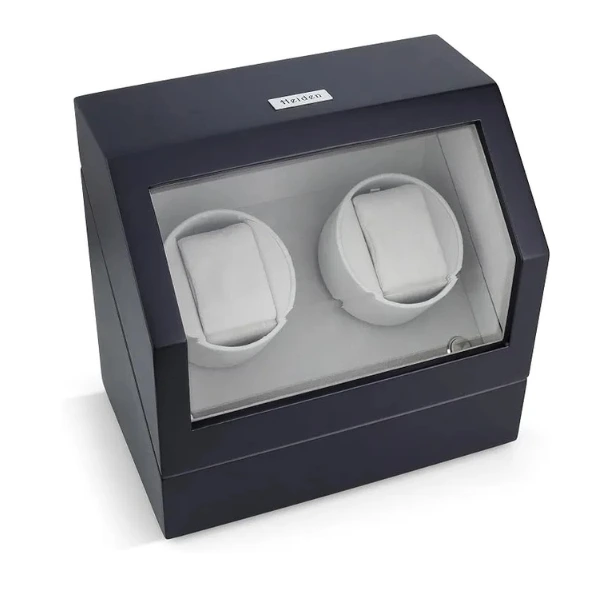 Premium Automatic Double Watch Winder - Matte Black Wood Finish with Japanese Motor